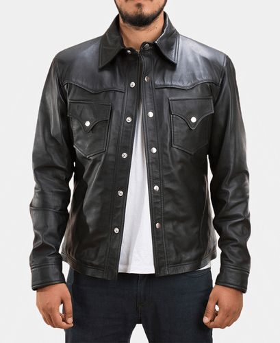 Ranchson Black Leather Shirt