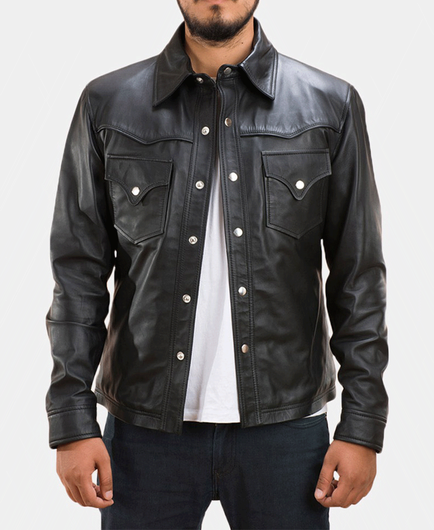 Ranchson Black Leather Shirt