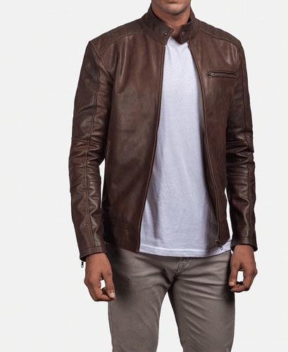 Dean Brown Leather Biker Jacket