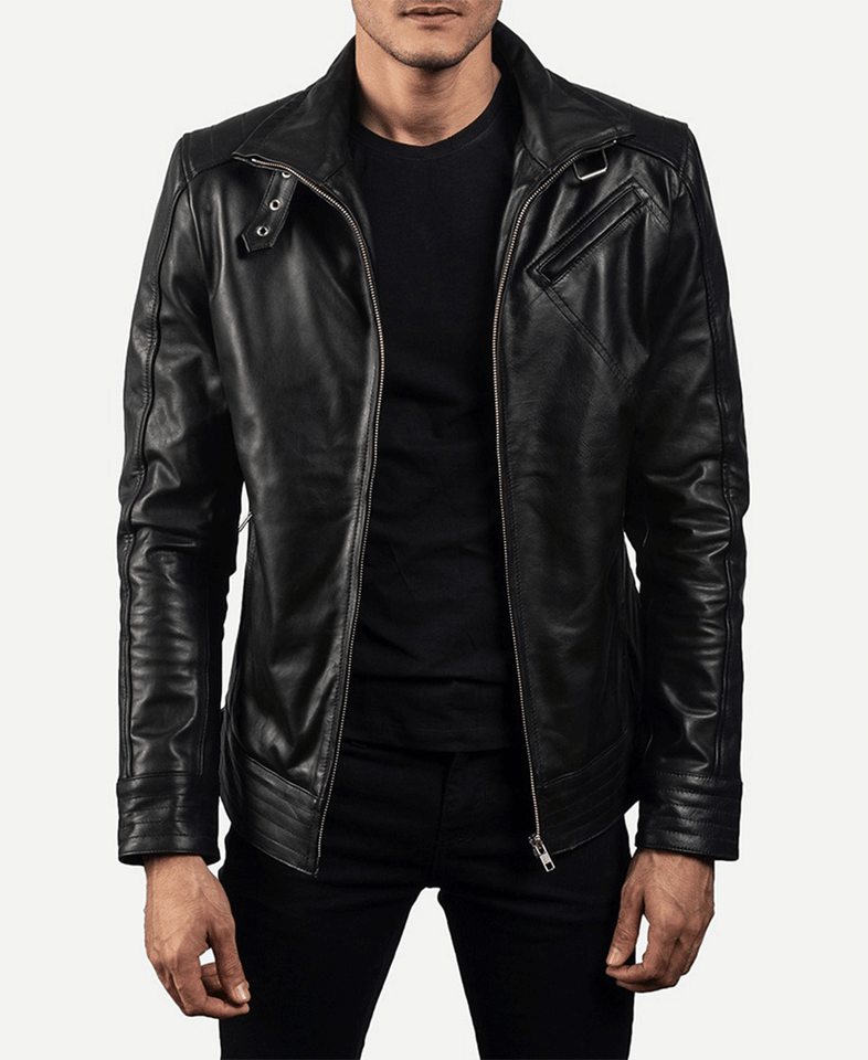 Legacy Black Leather Biker Jacket