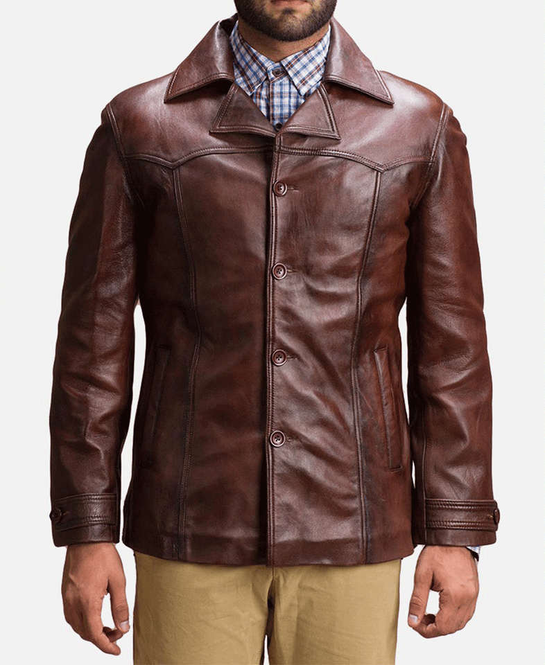 Vincent Alley Brown Leather Jacket