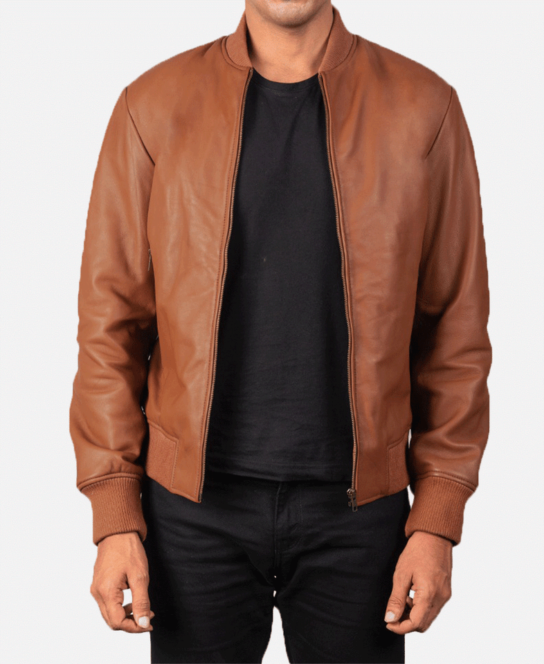 Shane Brown Leather Bomber Jacket
